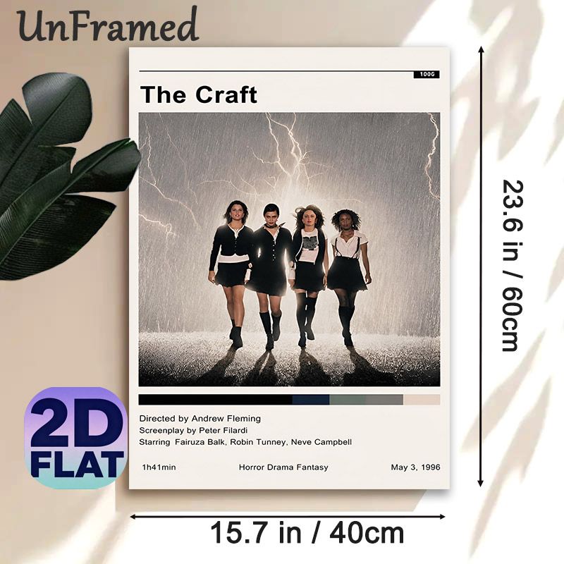 The Craft Themed Painting Poster, Moody Retro Lightning & Female Cast Scene Poster, Vintage Film-inspired Decor Ideal For Home Theater, Bedroom_maomaolike.com