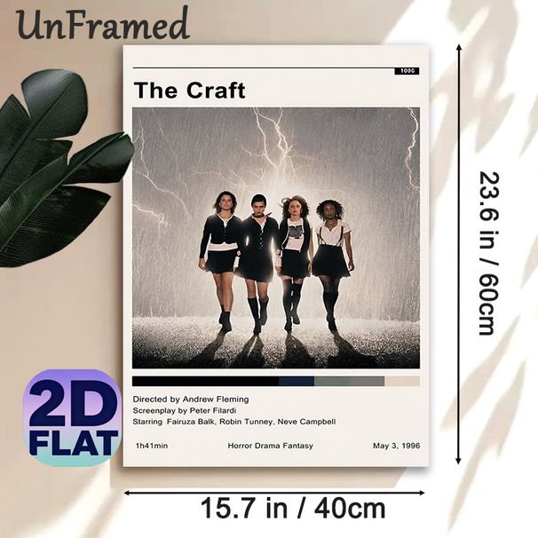 The Craft Themed Painting Poster, Moody Retro Lightning & Female Cast Scene Poster, Vintage Film-inspired Decor Ideal For Home Theater, Bedroom_maomaolike.com