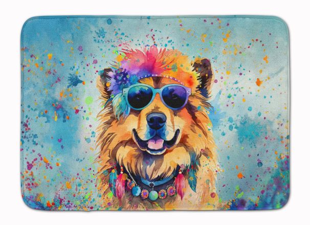 Chow Chow Hippie Dawg Memory Foam Kitchen Mat Machine Washable Anti-Fatigue Mat Cushion Comfort Bath Mat Or Kitchen Rug_maomaolike.com