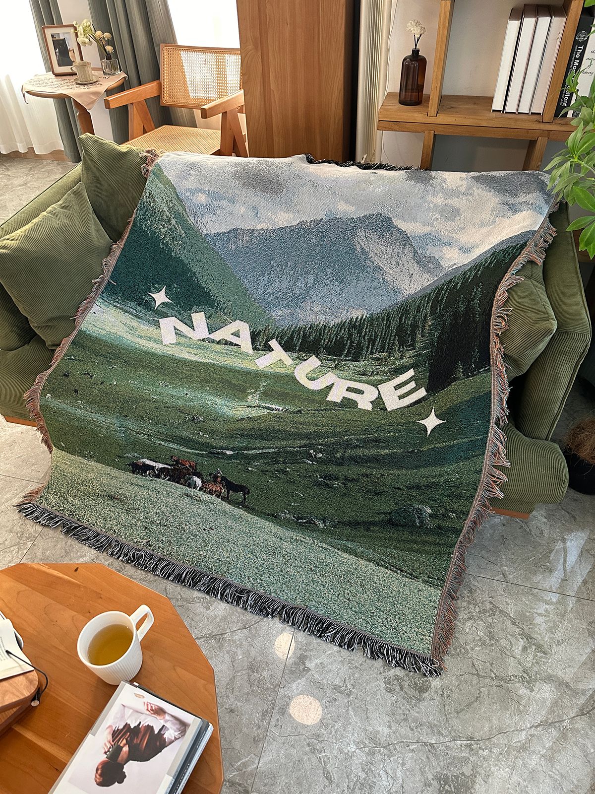 Nordic Decorative Tapestry Vintage Sofa Bed Homestay RV Camping Light Luxury Style Atmosphere Throw Blanket_maomaolike.com
