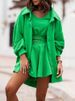 Women's clothing long sleeved jacket shorts vest three piece sports casual sweater suit_maomaolike.com