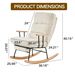 Modern Teddy Gliding Rocking Chair With High Back, Retractable Footrest, And Adjustable Recline For Nursery, Living Room, And Bedroom - Beige_maomaolike.com