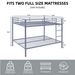 Full Over Full Bunk Bed, Heavy Duty Metal Bunk Bed Frame With Built-in Ladder And Safety Guard Rail, Low Metal Bunk Bed Frame For Kids, No Boxspring Required, For Small Spaces,Gray_maomaolike.com