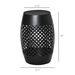 12.5" Steel Outdoor Side Table, Round Hollow Drum Patio End Table, Accent Table For Indoor And Outdoor, Black_maomaolike.com