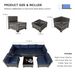 7-Piece Outdoor Patio Furniture Sets, All-Weather Wicker Rattan Sectional Sofa, Modern One Glass Coffee Table And Washable Seat Cushion (Gray+Blue)_maomaolike.com