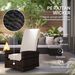 Outdoor Wicker Swivel Recliner Chair, Lifting Footrest, 360° Rotating Basic, Water-resistant Cushions, Khaki_maomaolike.com