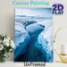 Glacial River Canyon Painting Poster, Serene Cool-toned Icy Canyon With Tranquil Blue Water Poster, Calming Natural Scenery Ideal For Living Room_maomaolike.com