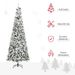 9 Foot Pencil Snow Flocked Artificial Christmas Tree With Pine Realistic Branches, Pine Cones, Red Berries, Auto Open, Green_maomaolike.com