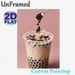 Surreal Boba Milk Tea Painting Poster, Whimsical Artistic Poster, Eye-catching Creative Design Featuring Figure Soaking In Boba Milk Tea, Ideal For_maomaolike.com