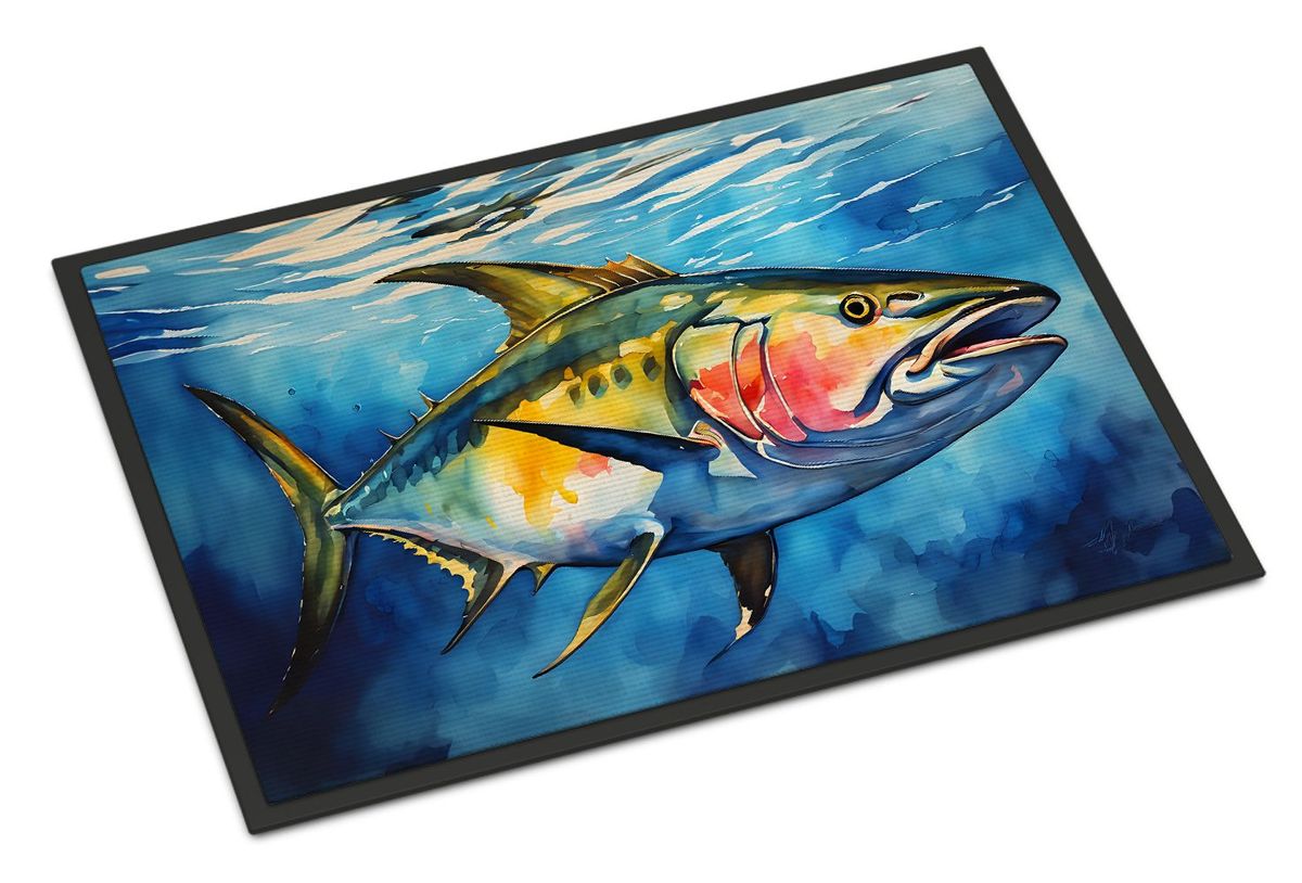 Yellowfin Tuna Doormat Front Door Mat Indoor Outdoor Rugs For Entryway, Non Slip Washable Low Pile, 24H X 36W_maomaolike.com