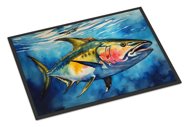 Yellowfin Tuna Doormat Front Door Mat Indoor Outdoor Rugs For Entryway, Non Slip Washable Low Pile, 24H X 36W_maomaolike.com