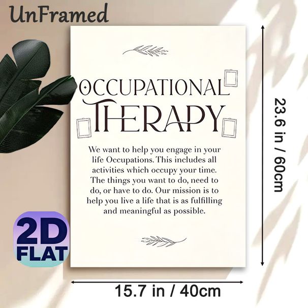 Occupational Therapy Painting Poster, Minimalist Typographic Poster, Elegant Text With Delicate Line Art Decor, Conveys Occupational Therapy Mission_maomaolike.com