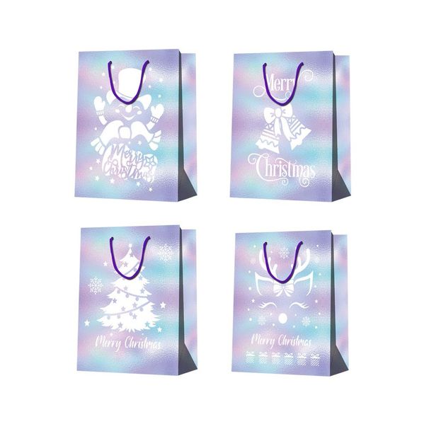 12 Pack 12cm Medium Christmas Gift Bags, Spot UV & Laminated Holiday Gift Bags, For Gift Wrapping Christmas Party Decorations_maomaolike.com