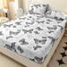 Cartoon Printed Fitted Sheet Dust Proof Skin Friendly Bed Fitted Sheet Mattress Protector Fitted Sheet - 1PC_maomaolike.com