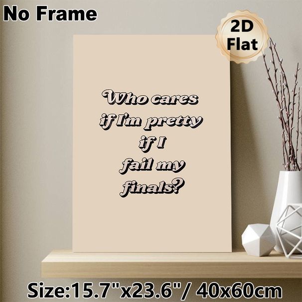 Witty Exam Quote Painting Poster, Retro Stylized Text Poster, Lighthearted Relatable Piece Ideal For Dorm Room, Bedroom Wall Decor_maomaolike.com