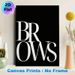 Brows Typography Painting Poster, Sleek Minimalist White Bold Lettering Poster, Stylish Eye-catching Decor Suitable For Beauty Studio, Bedroom, Vanity_maomaolike.com