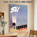Ski Canada Themed Painting Poster, Vintage Retro Style Minimalist Ski Figure & Soft Gradient Sky Poster, Retro Travel-inspired Wall Decor Ideal For_maomaolike.com