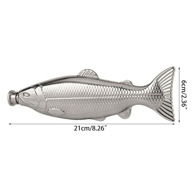 Trout-Fish-Shape Hip Flask 5oz Alcohol Bottle With Funnel Mini PocketStainless Steel Party Drinkware For Outdoor Travel_maomaolike.com