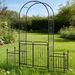 Metal Arch Trellis With Gate And Planter Baskets,Garden Archway_maomaolike.com