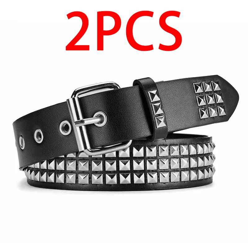 Trend Rivet Heavy Metal Men Women Punk Nightclub Rock Style Jeans Y2K Belt Fashion Decoration Women's Belts_maomaolike.com