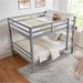 Full Over Full Bunk Bed With Thick Posts,Wooden Bunk Bed With High Guardrail And Ladder For Kids, Teens, Dorm Rooms, And Guest Rooms,No Box Spring Needed, Grey_maomaolike.com