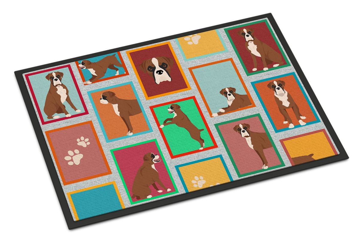 Lots Of Flashy Fawn Boxer Doormat Front Door Mat Indoor Outdoor Rugs For Entryway, Non Slip Washable Low Pile, 24H X 36W_maomaolike.com