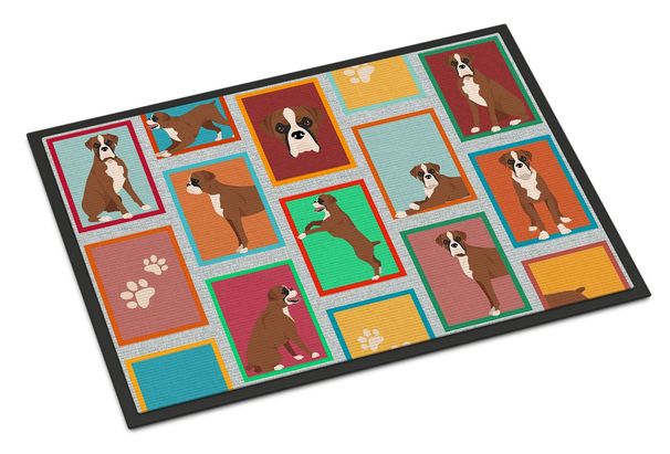 Lots Of Flashy Fawn Boxer Doormat Front Door Mat Indoor Outdoor Rugs For Entryway, Non Slip Washable Low Pile, 24H X 36W_maomaolike.com