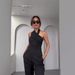Women's Clothing Oblique Collar Halter Slim Fit Top High Waist Straight Pants Set_maomaolike.com
