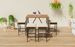 5-Piece Outdoor Acacia Wood Bar Height Table And Four Stools With Cushions, Garden PE Rattan Wicker Dining Table, Foldable Tabletop, High-Dining Bistro Set, All-Weather Patio Furniture, Brown_maomaolike.com