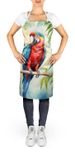 Macaw Parrot Apron Cooking Kitchen Server Baking Crafts Gardening For Adult Women Men, Unisex, Large, Multicolor_maomaolike.com