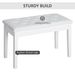 Piano Bench, Duet Piano Chair With Leather Padded Cushion And Wooden Frame, Button Tufted Keyboard Bench, White_maomaolike.com