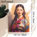 Traditional Korean Hanbok Lady Painting Poster, Vibrant Realistic Oil Painting Style Poster, Elegant Cultural Artwork Ideal For Living Room, Bedroom_maomaolike.com