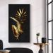 Golden Flower Butterfly Home Decor Gold Leaf Floral Living Room Entrance Hanging Frameless Canvas Painting_maomaolike.com