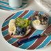Striped Bamboo Fiber Eco-Friendly Tableware Shatter-Resistant Dessert Plate Ins_maomaolike.com
