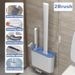 Wall Hanging With Holder Long Handled Silicone Toilet Soft Bristles WC Cleaning Brush Bathroom Accessories_maomaolike.com