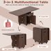 Folding Dining Table 3-in-1 Space-Saving Drop Leaf Kitchen Table With Lockable Wheels For The Kitchen, Dining Area, Workshop And Home Office_maomaolike.com