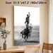 Traditional Equestrian Stunt Painting Poster, Monochrome Dynamic Rider-on-Two-Horses Scene Poster, Dramatic Vintage Art Suitable For Living Room_maomaolike.com