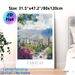 Caracas Cityscape Painting Poster, Soft Watercolor Urban Scene Poster, Features Lush Blooms, City Buildings And Mountain Backdrop, Brings Tranquil_maomaolike.com
