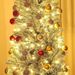 Pre-Lit Pencil Christmas Tree, Artificial Christmas Tree With Dual Color LED Lights And Branch Tips, Flocked Xmas Tree With Metal Stand For Holiday Party_maomaolike.com
