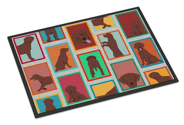 Lots Of Chocolate Labrador Retriever Doormat Front Door Mat Indoor Outdoor Rugs For Entryway, Non Slip Washable Low Pile, 24H X 36W_maomaolike.com