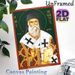 Saint Nectarios Religious Icon Painting Poster, Traditional Orthodox Style Poster, Detailed Sacred Portrait With Ornate Vestments And Halo, Suitable_maomaolike.com