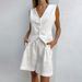 women's summer casual sleeveless vest shorts two-piece set_maomaolike.com