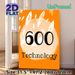 600 Technology Themed Painting Poster, Vibrant Orange Watercolor Style Poster, Eye-catching Graphic Decor Ideal For Tech Workspace, Office And Study_maomaolike.com