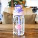 1pc 16.23oz Cute Cartoon Water Bottle, Portable Sports Water Cup With Straw, Suitable For Outdoor Camping Picnic Travel_maomaolike.com