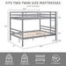 Full Over Full Bunk Bed With Ladder,Wooden Bunk Bed With High Guardrail And Ladder For Kids, Teens, Dorm Rooms, And Guest Rooms,No Box Spring Needed,Grey_maomaolike.com