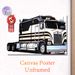 Heavy-duty Truck Painting Poster, Sleek Stylized Black-White-Gold Detailed Truck Art Poster, Eye-catching Vehicle Wall Decor Suitable For Garage, Man_maomaolike.com