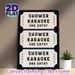 Shower Karaoke Ticket Painting Poster, Vintage-style Retro Ticket-shaped With Neon Outline Poster, Playful Bathroom-themed Decor Ideal For Home_maomaolike.com