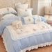 Winter French INS Princess Style Milk Velvet Four-Piece Set Thickened Warm Coral Fleece Girly Bed Sheet Duvet Cover_maomaolike.com