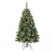 4.5 'Glitter Bristle Mixed Hinged Tree With Red Berry And Pine Cones And 200 CL,407 Tips_maomaolike.com
