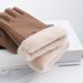 Women's Winter Warm Gloves Autumn and Winter Outdoor Cycling Driving Windproof Touch Screen Girls Cute De Velvet Plus Velvet_maomaolike.com